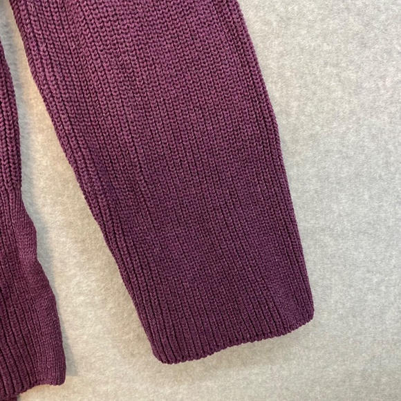 Pact Size M Women's Organic Cotton Sweater Purple Funnel Neck Wide Sleeve - Picture 4 of 9